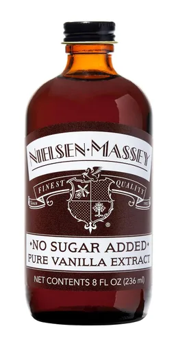 Nielsen-Massey Extracto puro de vainilla sin azúcar añadido para hornear y cocinar, botella de 8 onzas