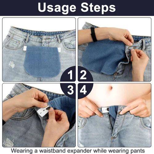 Miniatura 7 de DSLSQD Extensor de pantalones de maternidad, extensor de pantalones de embarazo ajustables, extensor de botón para jeans, extensor de botón