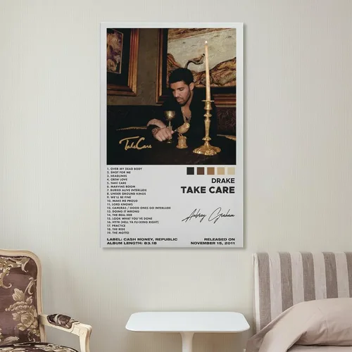 Miniatura 7 de Pósteres de portada de álbum Take Care para decoración estética de pared, pinturas en lienzo, decoración de pared, decoración del hogar, decoración