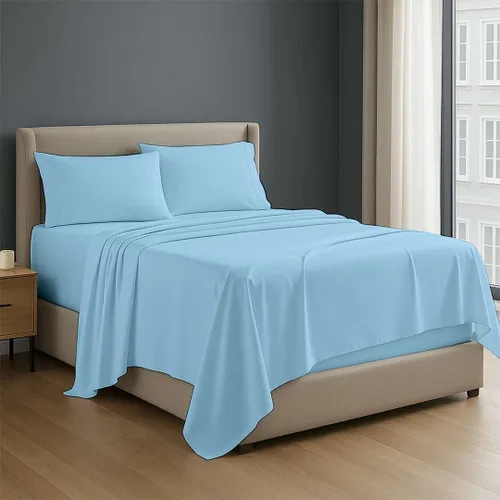 Miniatura 12 de NON Sticky cotton - Juego de sábanas de 4 piezas de algodón egipcio de alta calidad, de bolsillo profundo, ropa de cama suave y transpirable