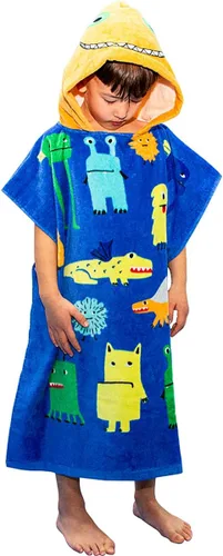 BANGSAUR Toalla con capucha para niños, para baño, playa, toallas de algodón suave, absorbente para piscina, con capucha, poncho para bebés y niños