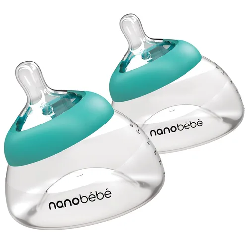 Miniatura 10 de Nanobebe - Botella de leche materna, lactancia materna para recién nacidos, anticólicos, cierre perfecto, conserva los nutrientes de la leche Gris