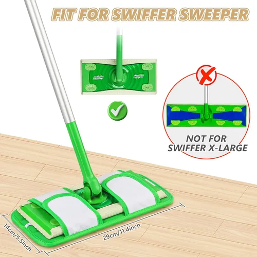 Miniatura 5 de Almohadillas reutilizables para trapeador compatibles con trapeadores Swiffer: almohadillas húmedas de microfibra Papclean rellenan paños de barrido