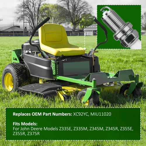 Miniatura 2 de MaxLLTo Paquete de 2 bujías de repuesto XC92YC MIU11020 para modelos John Deere Z335E Z335M Z345M Z345R Z355E Z355R Z375R