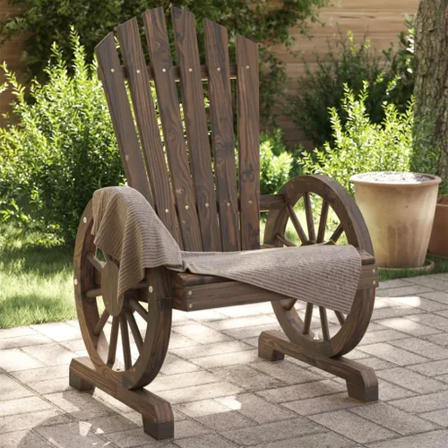 Miniatura 10 de Solid Fir Adirondack Chair Brown Outdoor Patio Seat 24.4 x 24.8 x 39 in Ergonomic Garden Lounge Chair Weather-Ready Wood for Balcony Backyard Brown-c