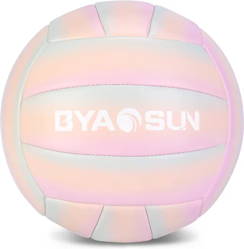 Soft Official Volleyball for Indoor Outdoor Beach, Size 5 Training Volleyball for Beginner Teenager Adult Rosa/Azul/Pureple