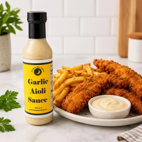 Miniatura 7 de Salsa de alioli de ajo Botella de 12 onzas líquidas con tapa de bloqueo de sabor Bajo en azúcar Fabricado en pequeños lotes Premium Salsa