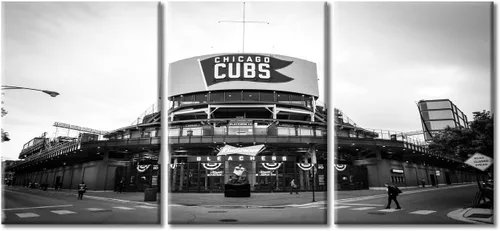Miniatura 35 de TUMOVO American Sports - Decoración de pared Wrigley Stadium, 3 piezas, arte de pared de estadio de béisbol, cuadros para decoración del hogar
