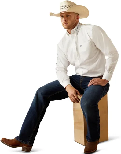 Miniatura 115 de Ariat Camisa de sarga con logotipo del equipo para hombre
