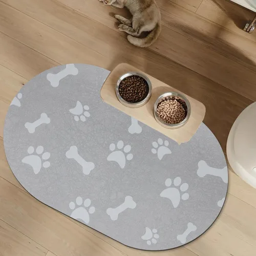 Miniatura 17 de YCT Tapete de comida para gatos – Tapetes de alimentación para perros – Alfombras absorbentes antideslizantes para gatos, 16.9 x 24 pulgadas