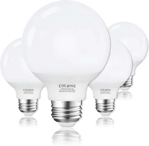 Miniatura 9 de Cotanic foco LED G25 para tocador 2700K blanco cálido, focos esféricos para espejo de baño 500LM, base E26 roscada 5W 60W equivalente a
