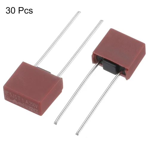 Miniatura 3 de uxcell 30pcs DIP montado en miniatura cuadrado lento golpe micro fusible para piezas electrónicas PCB LCD reparación, T1A 1A 250V, rojo