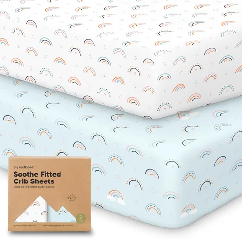 Miniatura 39 de KeaBabies - Juego de 2 sábanas orgánicas, unisex, suaves, 52 x 28 pulgadas, diseño neutro, de algodón jersey transpirable, con estampados adorables