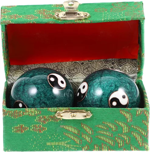 Miniatura 9 de Healifty 1 set Baoding Masaje de manos Esmalte Suave para Alivio y Salud de las Articulaciones para Ejercicio de Mano y Relajación