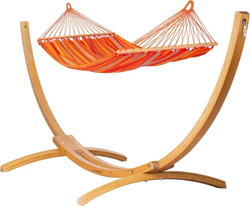 Miniatura 14 de La Siesta® Alisio Hamaca con barra esparcidora, hamaca exterior resistente a la intemperie, hamaca exterior de tela para 2 personas, hamaca para 2