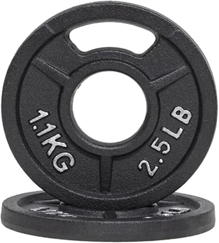 Fitvids Placa de pesas olímpica de 2 pulgadas y de hierro fundido estándar de 1 pulgada para entrenamiento de fuerza y levantamiento de pesas,