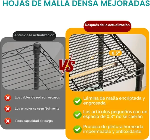 Miniatura 4 de SINGAYE Estantería de alambre para armario: unidad de metal ajustable para organización de lavandería, baño, cocina, hogar, almacenamiento