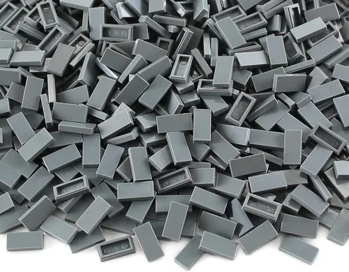 Ladrillo plano de 700 piezas de 1×2 en gris azulado oscuro, bloques de construcción a granel para superficies lisas de paredes y pisos, accesorios