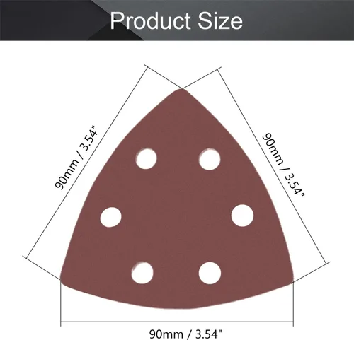 Miniatura 2 de Utoolmart Papel de lija para detalles, papel de lija triangular, almohadillas de lijado de gancho y bucle, multiherramienta oscilante triangular, 15