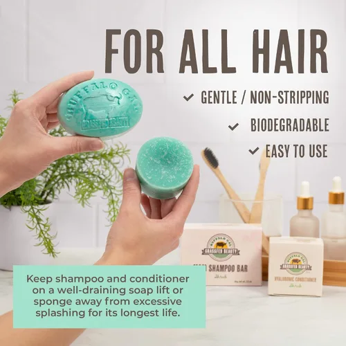 Miniatura 6 de MSM and Tallow - Barra de champú + barra de acondicionador de cabello hialurónico y seco, champú y acondicionador de barra sólida