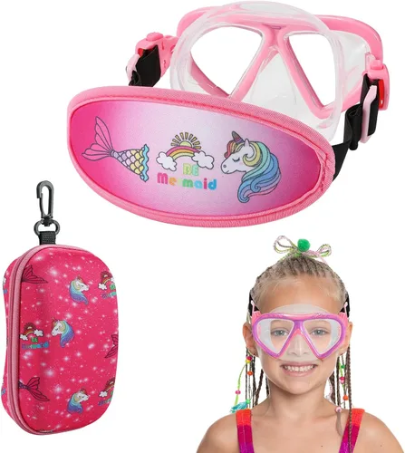Miniatura 9 de Gafas de natación para niños, cubierta de nariz, gafas para niños sin tirones de pelo,Máscara de natación para niños antiniebla