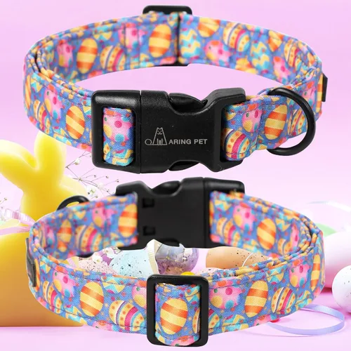 Miniatura 80 de Aring Pet Collar de algodón, lindo, con hebilla de liberación rápida, para bodas, para perros pequeños, medianos y grandes, rosa Terciopelo rosa
