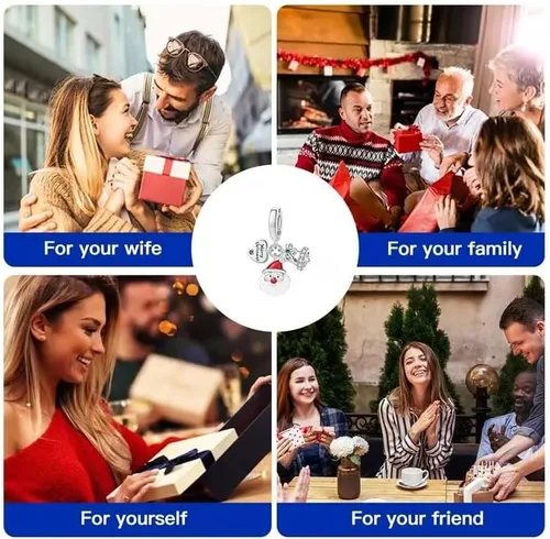 Miniatura 5 de Bell and Santa Claus, elefante, ardilla, estatua de la libertad de Nueva York, dije de plata de ley 925 para mujer, regalo para pulsera y collar