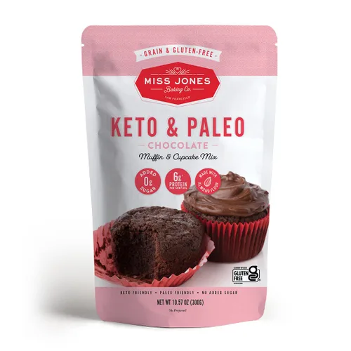 Miniatura 17 de Miss Jones Baking. Mezcla para Brownie Keto, sin azúcar añadida, naturalmente dulces, postres y golosinas. - Adecuadas para diabéticos, dietas