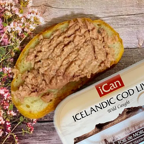 Miniatura 6 de Ican Hígado de bacalao de Islandia capturado en la naturaleza (paquete de 3) – Hígado de bacalao enlatado de 4.27 onzas en aceite propio – rico