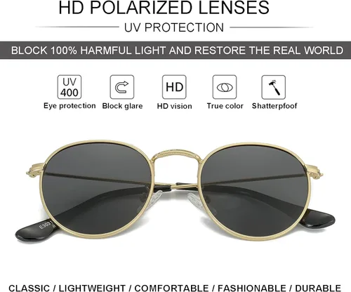Miniatura 4 de Gafas de sol polarizadas para niños marco de metal clásico para bebés niños y niñas de 0 a 18 años tres tamaños 100 protección UV