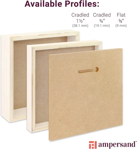 Miniatura 6 de Ampersand Art Supply Panel de pintura de arte de gesso de madera: textura de lona, perfil acunado de 3/4", 11"x14