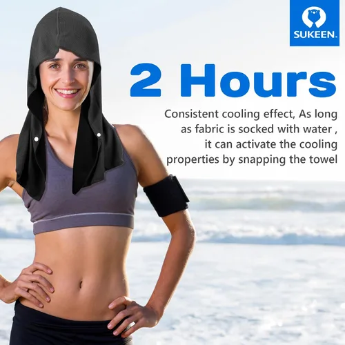 Miniatura 7 de Sukeen Toalla refrescante con capucha para hombres, toallas refrescantes para el cuello y la cara, se enfría cuando está mojado, envolturas