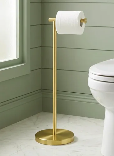 Miniatura 18 de KES Soporte de papel higiénico SUS 304 Acero inoxidable Pedestal a prueba de óxido Soporte de rollo de papel de tocador Soporte de piso Moderno Gris