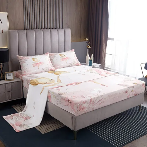 Miniatura 8 de Feelyou Husky - Juego de sábanas con diseño de flor de cerezo rosa, ropa de cama para perro, 1 sábana encimera y 1 sábana bajera ajustable con 1