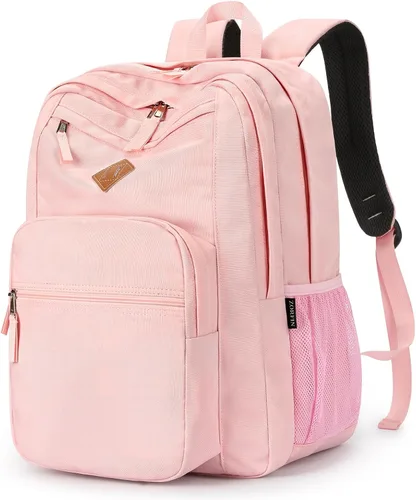 Miniatura 29 de ZORFIN - Mochila de 26 litros para la escuela, universidad y viajes, impermeable, con 8 compartimentos, Verde militar, Moderno