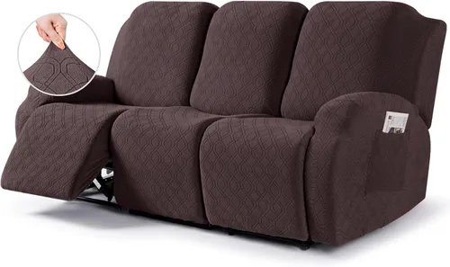 Miniatura 38 de VANSOFY Funda para silla reclinable, 3 piezas elásticas para silla reclinable, funda suave para silla reclinable, protector de muebles para perros