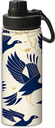 Miniatura 10 de Botella de agua deportiva Argentina de 18 onzas fluidas con diseño de bandera, a prueba de fugas, de acero inoxidable con aislamiento al vacío