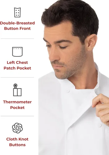 Miniatura 4 de Chef Works Abrigo de chef Montreal Cool Vent para hombre
