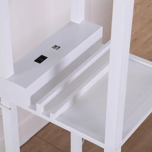 Miniatura 4 de Brightech Maxwell Charger - Lámpara de pie moderna con estantes con puertos de carga USB y toma de corriente eléctrica - Lámparas de pie de esquina