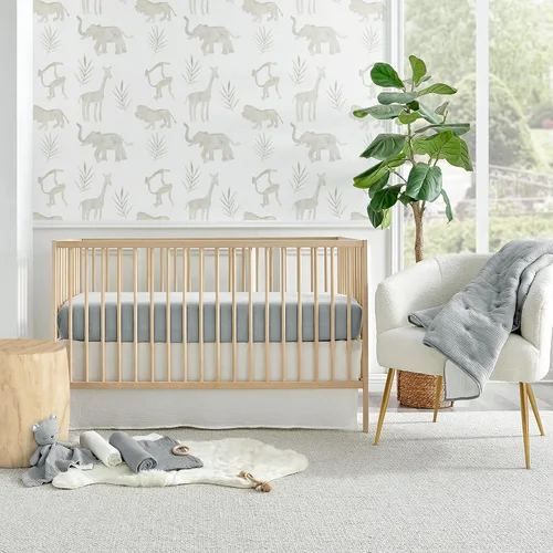 Miniatura 9 de Levtex Baby - Juego de cama de muselina en nube para cuna - Juego para habitación infantil - Estrellas beige y cacao - Muselina texturizada gris