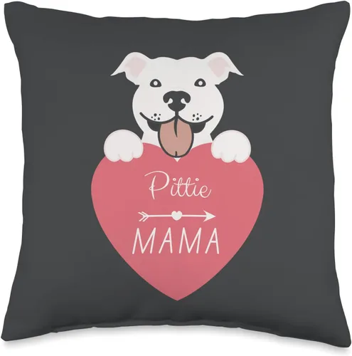 Miniatura 5 de jovy fits Pittie Mama Regalos para Pitbull, almohada Pit Bull Mom, 18 x 18 pulgadas, multicolor