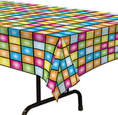 Miniatura 4 de Beistle Mantel de discoteca, 54 x 108 pulgadas, mantel de plástico, mantel rectangular, fundas para fiestas, decoraciones de fiestas, temas groovy