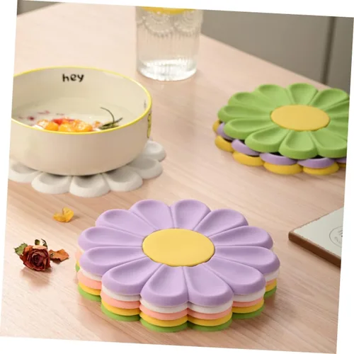 Miniatura 4 de Zerodeko Margarita en forma de silicona almohadilla caliente flor posavasos resistente al calor estera de mesa para salvamanteles de flores