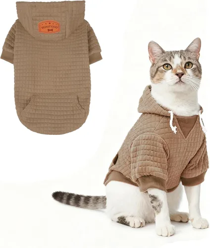 Miniatura 42 de BEAUTYZOO Sudadera con capucha para perro pequeño con bolsillos, ropa para perros pequeños y medianos, niño y niña, abrigos de algodón laminado tipo