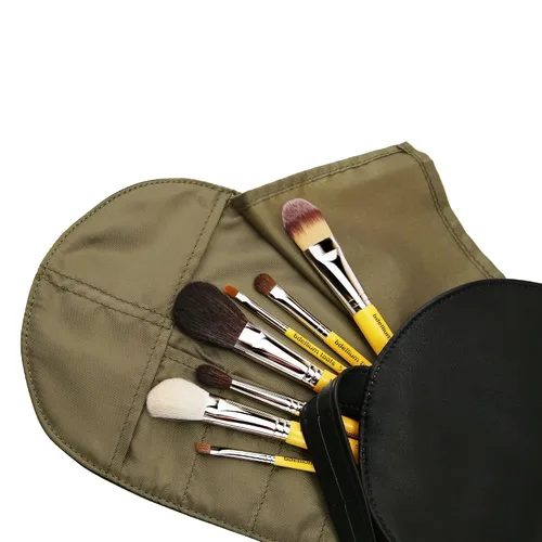 Miniatura 4 de Bdellium Tools Profesional Maquillaje Línea de Viaje Básico 7pc. Juego de cepillos con bolsa enrollable