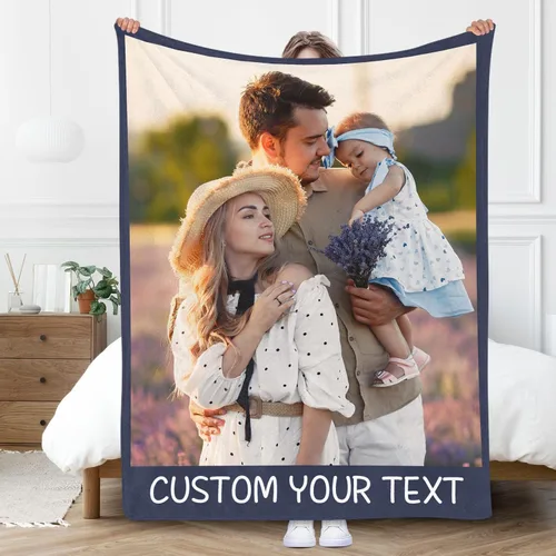 Miniatura 11 de Gowelly Manta personalizada con imagen, manta personalizada con fotos para adultos, niños, familia, mejores amigos en cumpleaños, Navidad, boda