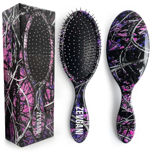 ZEVGANI MuddyGirl - Cepillo desenredante de cerdas ultrasuaves para mujeres y niños, cepillo desenredante para cabello grueso, rizado, fino, largo,