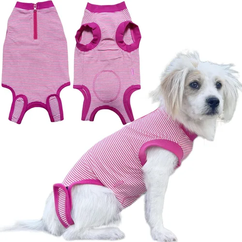 Miniatura 26 de Traje de Recuperación Wabdhaly para Perros, Traje de Cone de Perro con Cremallera Alternativa para Cirugía de Esterilización Femenina, Traje