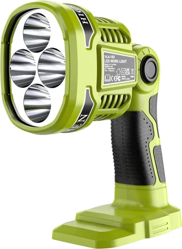 Miniatura 10 de DTEZTECH Linterna LED de 18 W para batería Milwaukee M18 de 18 V, foco de 1250LM y luz de trabajo con puerto USB, cabeza giratoria de 110° para uso