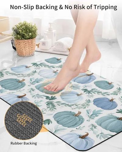 Miniatura 5 de Tapete de baño de eucalipto a cuadros para bañera, antideslizante, de secado rápido y absorbente, tierra de diatomeas, cocina, ducha, fregadero